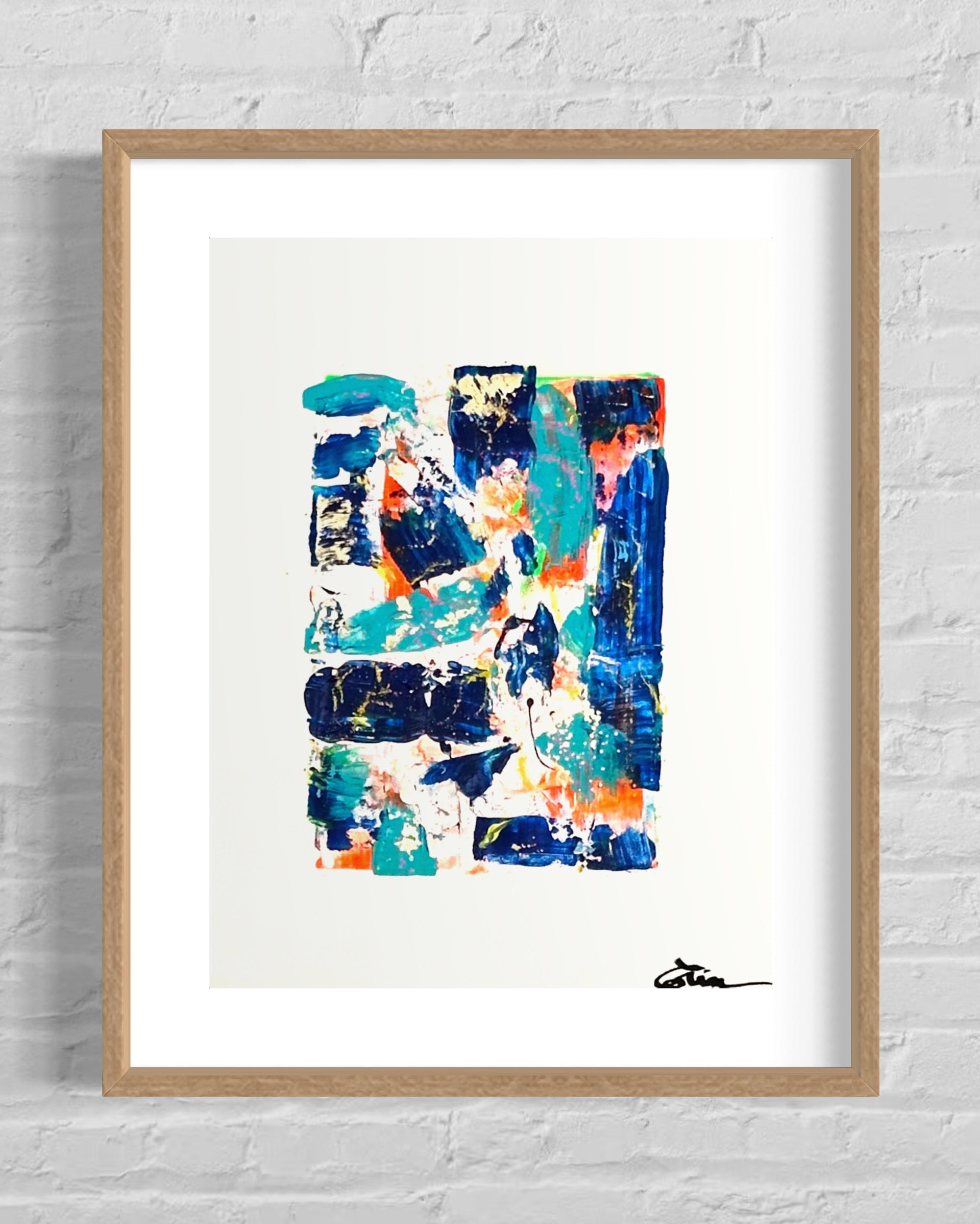 Abstract Watercolor in a retailer neon frame