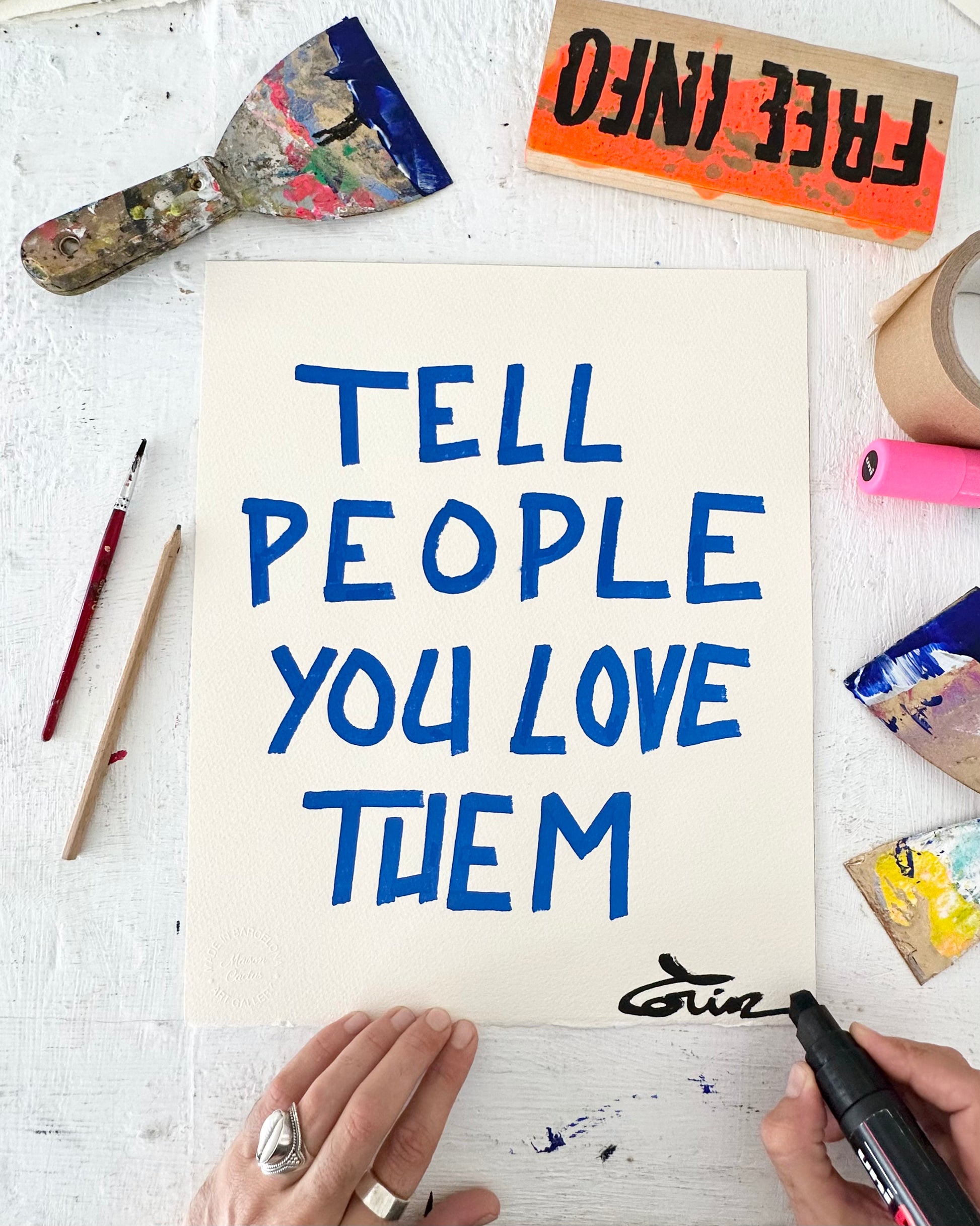 Modern Art by Corin - "Tell People You Love Them" Small