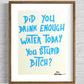 Maison Cactus humorous hydration reminder art in blue sky frame